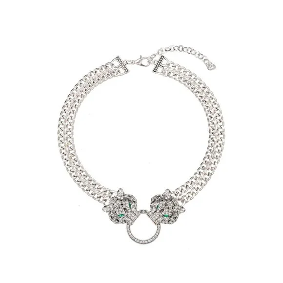 NWT Eye Candy Los Angeles Cartier Style Double Leopard Necklace - Picture 7 of 7